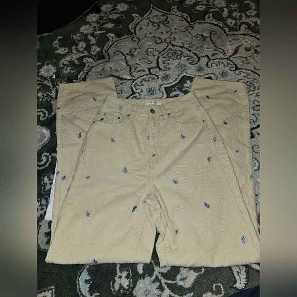 Pacsun Corduroy Pants with Mushrooms Sz  26. B - Picture 1 of 6